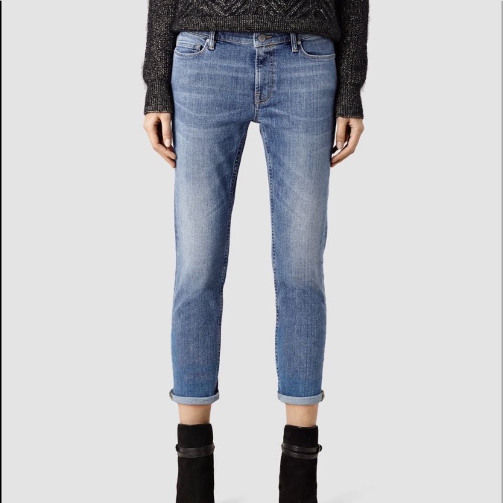 All Saints Cropped Jeans Sz 27 Fay Stretch Denim Ankle